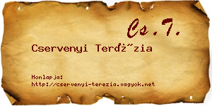 Cservenyi Terézia névjegykártya