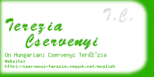 terezia cservenyi business card